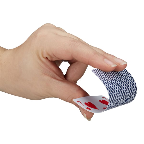 Pelikortit, muoviset pokerikortit, 9.5x7x2 cm, punainen