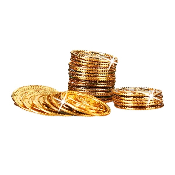 Piratmønter, 3,5x0,15 cm, Guld, Kodustaar