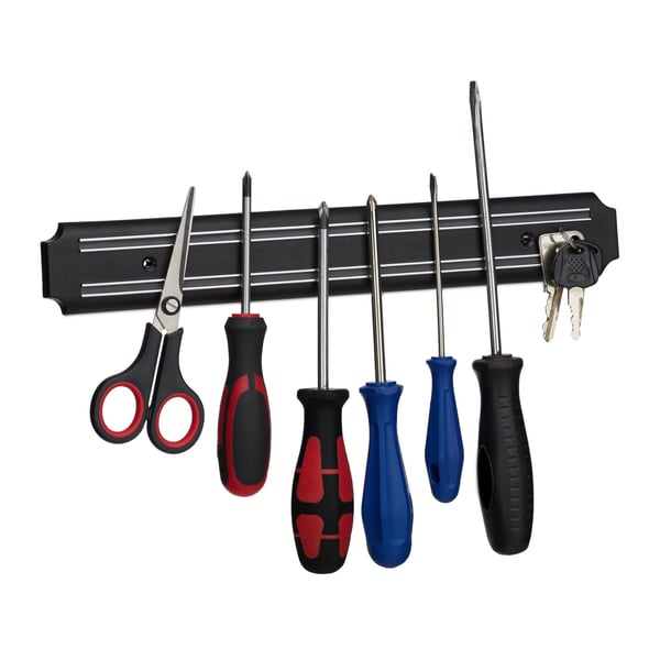 Magnetisk knivholder, 5x33x1,5 cm, Sort, Kodustaar