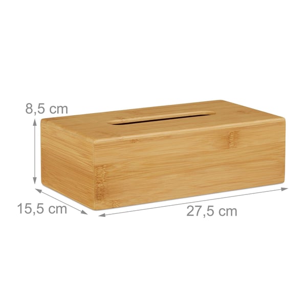 Servietbokscover, Bambus, 8.5x27.5x15.5 cm, Natur, Kodustaar