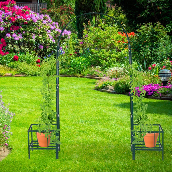Rosenbue med plantekasser, 226x204x45 cm, Grøn, Kodustaar