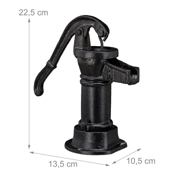 Puutarhakoriste, koristeellinen valurautapumppu, 22,5x13,5x10,5 cm, musta, Kodustaar