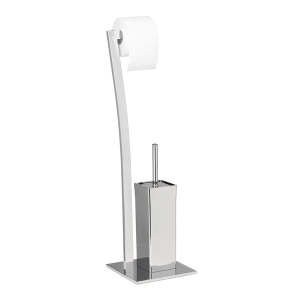 Toiletbørste og holder sæt, 71x20x20 cm, kobber eller sølv