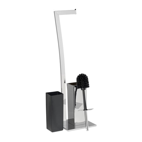 Toiletbørste og holder sæt, 71x20x20 cm, kobber eller sølv