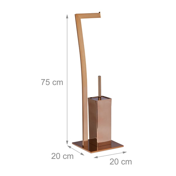 WC-harja ja pidike, 71x20x20 cm, hopea