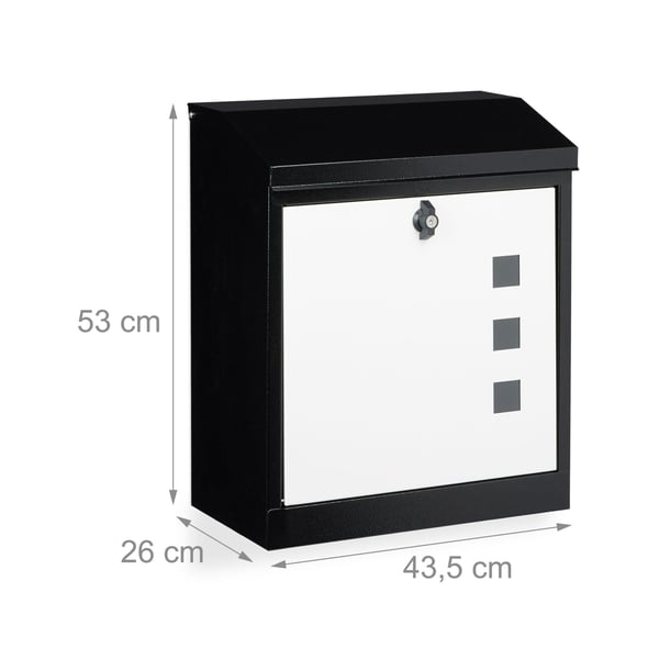 Postkasse, Stor, 53x43,5x26 cm, Sort, Kodustaar
