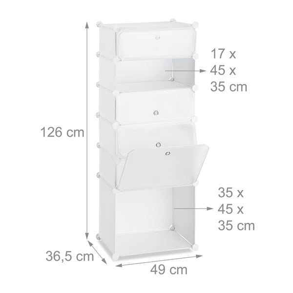 Skoskab, 126x49x36.5 cm, Plast, Kodustaar