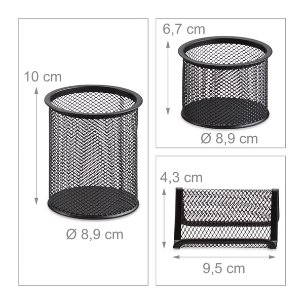 Skrivbordsorganisatör set, 30x26.5x26.5 cm, Svart