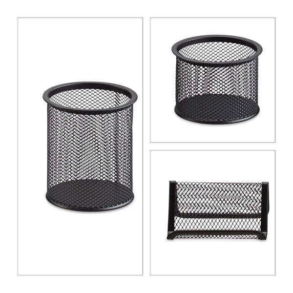 Skrivbordsorganisatör set, 30x26.5x26.5 cm, Svart