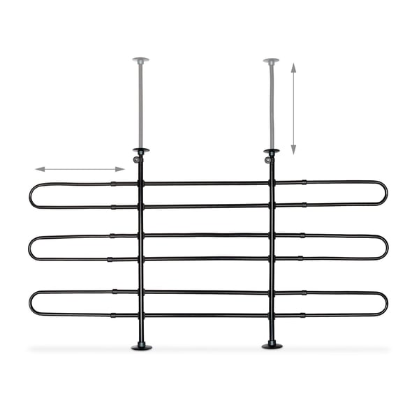 Hundebilbarriere, 79-120x83-140x8 cm, Sort, Kodustaar