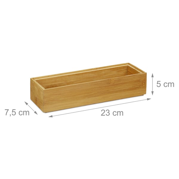 Organisationslåda, Bambu, 6.5x15x15 cm, Brun, Kodustaar