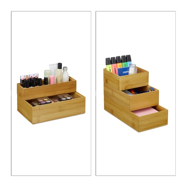 Organisationslåda, Bambu, 6.5x15x15 cm, Brun, Kodustaar