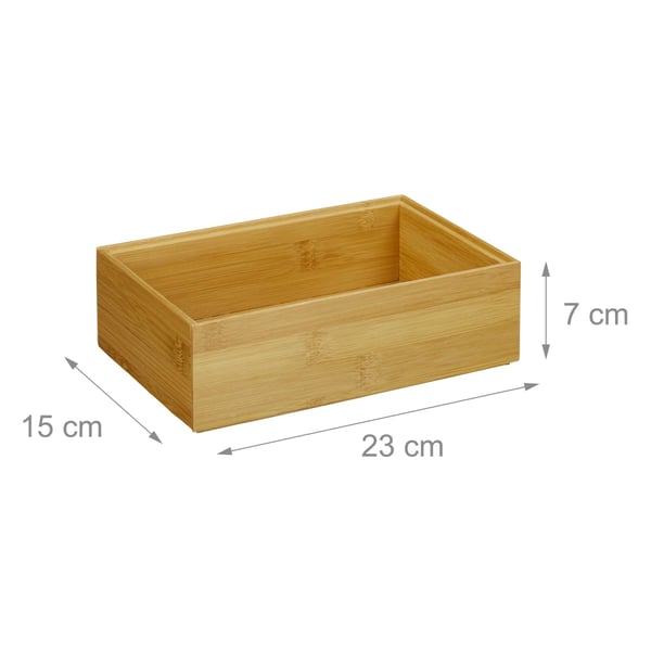 Organisationslåda, Bambu, 6.5x15x15 cm, Brun, Kodustaar