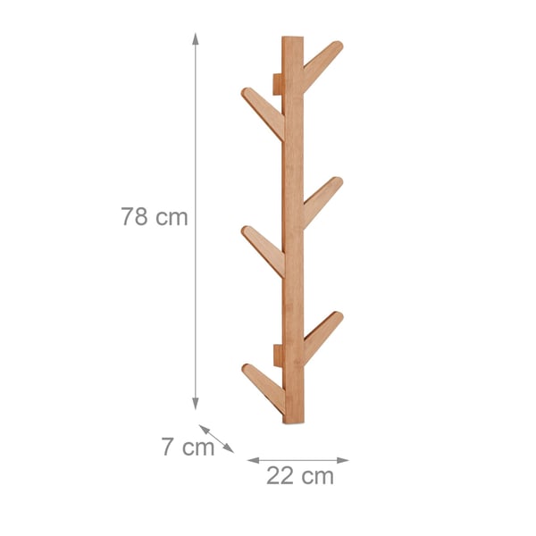 Klädhängare, 78x22x7 cm, Brun