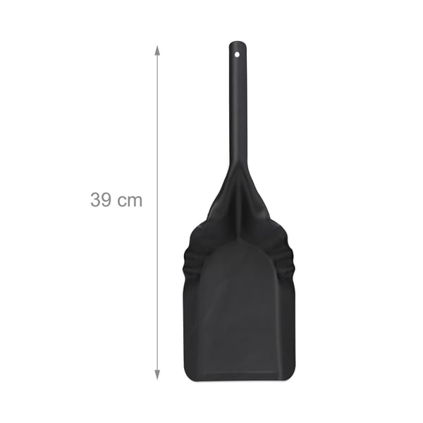 Askhink med lock och spade, 35,5x32,5 cm, svart