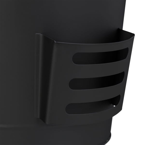 Askhink med lock och spade, 35,5x32,5 cm, svart