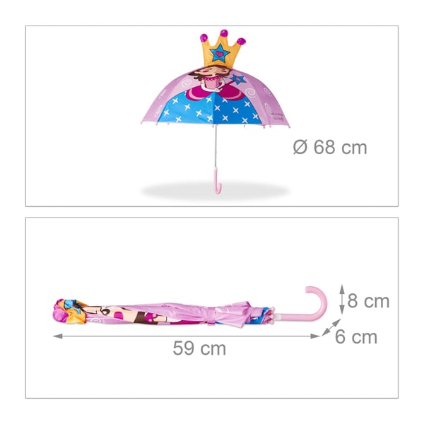 Lasten sateenvarjo, 3D-eläinkuosi, monivärinen