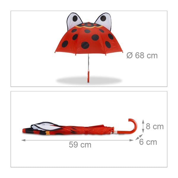 Lasten sateenvarjo, 3D-eläinkuvio, monivärinen
