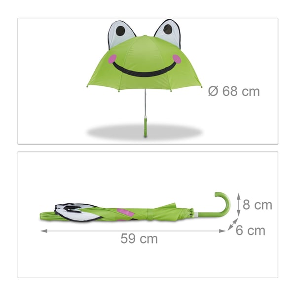 Lasten sateenvarjo, 3D-eläinkuvio, polyesteri