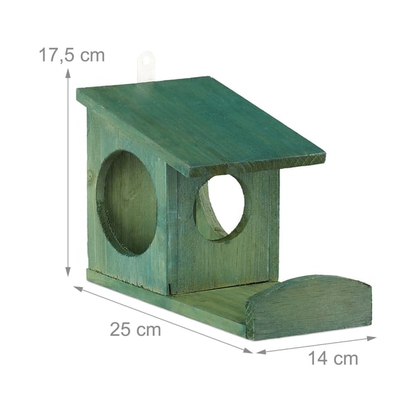 Oravan ruokinta-automaatti, puinen, 17.5x14x25 cm