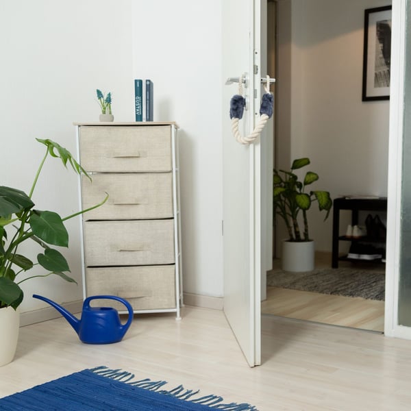 Dörrstopp-set, 57x5 cm, Beige och Blågrå