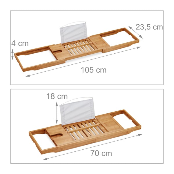 Badekarbakke, Bambus, 4x105x23,5 cm, Natur