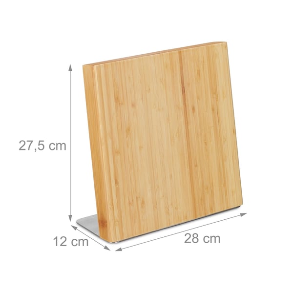 Knivblock, Magnetisk bambu, 27.5x28x12 cm, Natur, Kodustaar