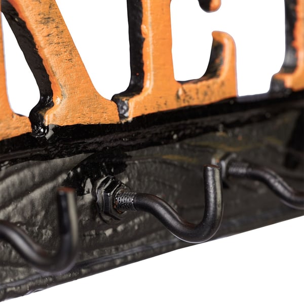 Nøgleholder, vægmonteret, 10x26x3 cm, orange