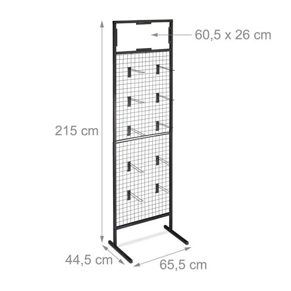 Displayställ, 215x65,5x44,5 cm, Svart, Kodustaar