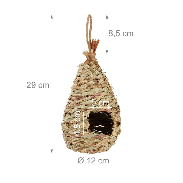 Lintujen pesä, olki, 29x12 cm, luonnollinen, Kodustaar