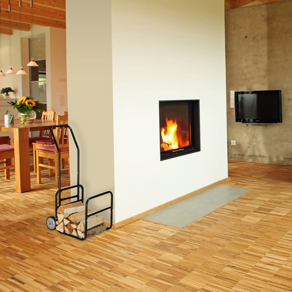 Vedvagn, 112x43.5x59.5 cm, Svart, Kodustaar