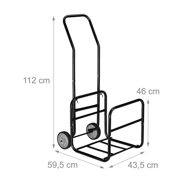 Vedvagn, 112x43.5x59.5 cm, Svart, Kodustaar