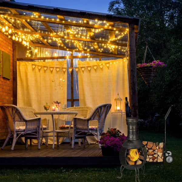 Vedvagn, 112x43.5x59.5 cm, Svart, Kodustaar