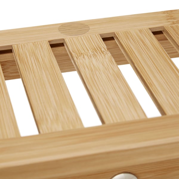 Vægmonteret håndklædeholder, bambus, 18x75x16 cm, natur