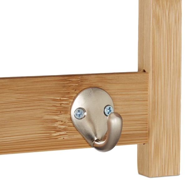 Vægmonteret håndklædeholder, bambus, 18x75x16 cm, natur