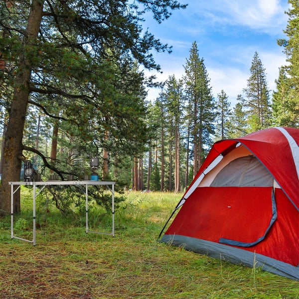 Campingbord, sammenklappeligt, 120x60x70,5 cm, grå, Kodustaar
