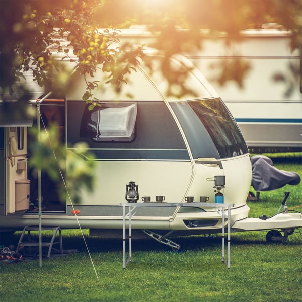 Campingbord, sammenklappeligt, 120x60x70,5 cm, grå, Kodustaar