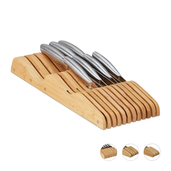 Knivblock, Bambu, 5x9,5x40 cm, Natur, Kodustaar