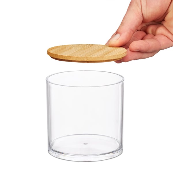 Sæt med opbevaringsbeholdere til badeværelset, 13x10 cm, transparent