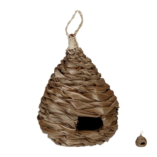Fuglehus, vævet af kokosfibre, 31x20 cm, natur, Kodustaar