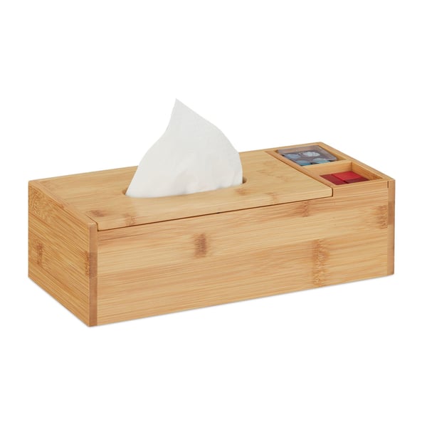 Tissueboks-organizer, bambus, 9x30.5x14.5 cm, natur, Kodustaar
