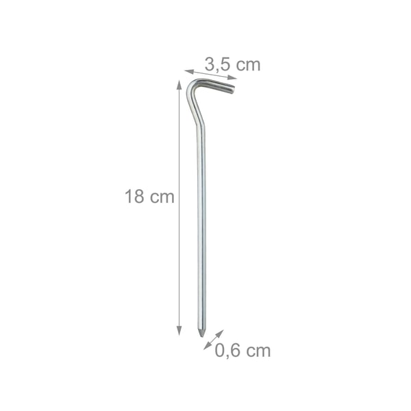 Tältspikset, 18x3,5x0,6 cm, Silver
