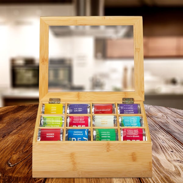 Teaboks, Bambus, 9x28x23 cm, Natur, Kodustaar