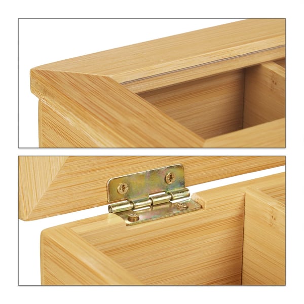 Teaboks, Bambus, 9x37x20 cm, Natur
