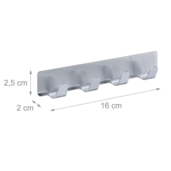 Handdukshängare set, 2,5x16x2 cm, Silver