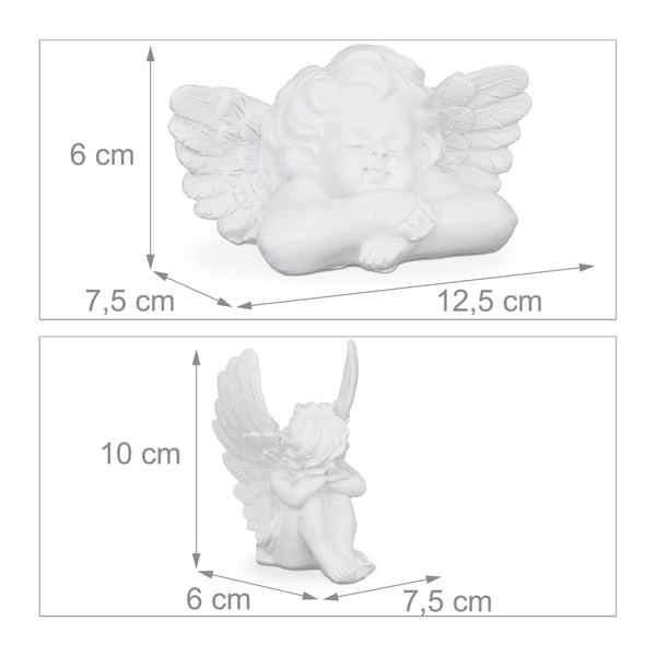 Ängelskulptur set, 10x7,5x6 cm, polyresin, Kodustaar