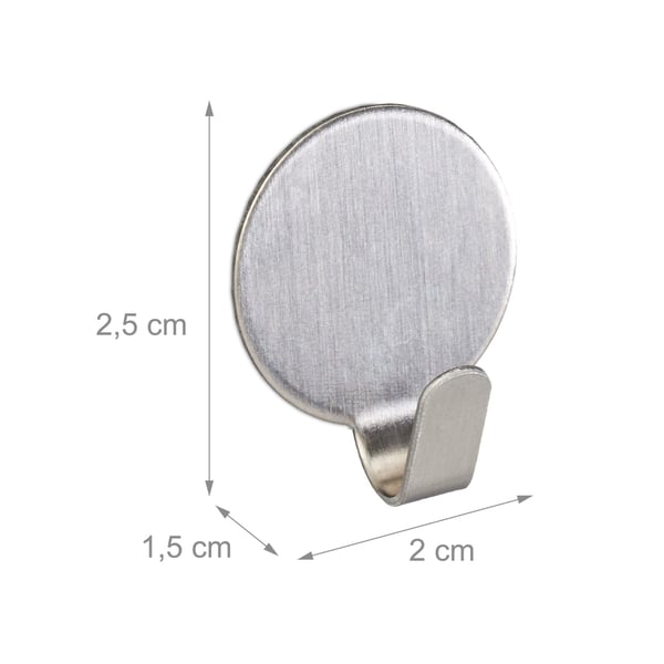 Självhäftande krokset, 2,5x2x1,5 cm, Silver, Kodustaar