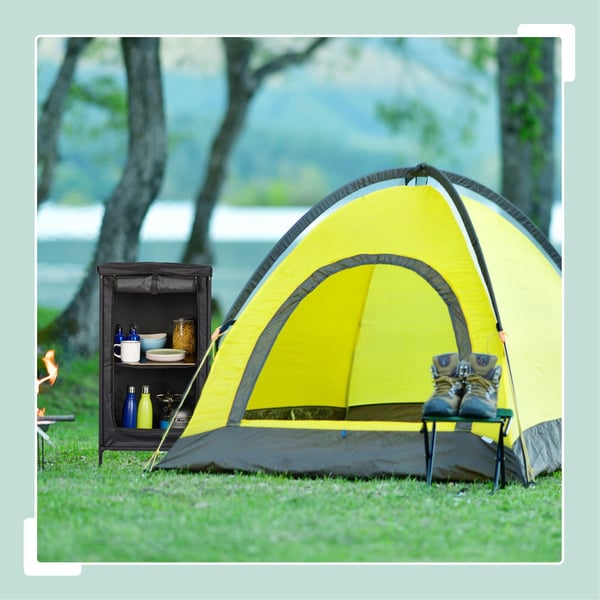 Camping Skab, 87x47,5x47,5 cm, Grå, Kodustaar