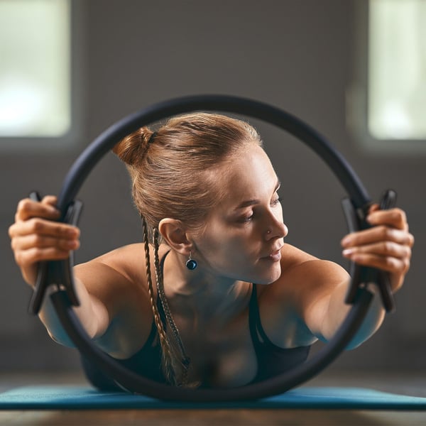 Pilatesring, Bluefinity, 40x37x5,5 cm, Sort