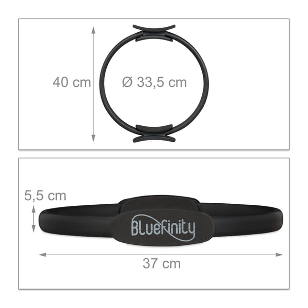 Pilatesring, Bluefinity, 40x37x5,5 cm, Sort